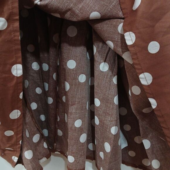 Abercrombie & Fitch Babydoll Puff Sleeve Polka Dot Mini Dress Large - Picture 7 of 12